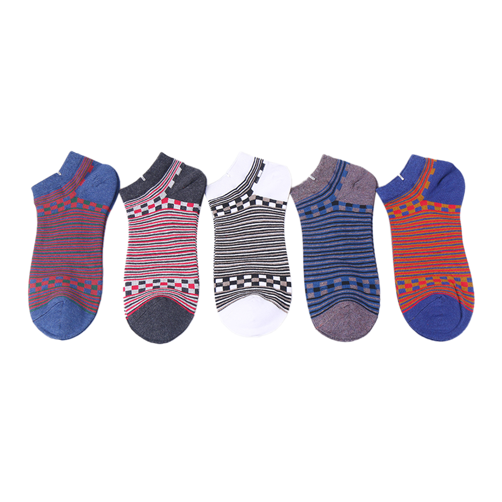 Calcetines náuticos a rayas estilo ringlera algodón peinado multicolor con calcetines tobilleros hombre soft