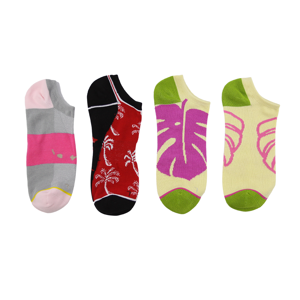 Patrón de palmeras de colores vivos para calcetines náuticos de mujer