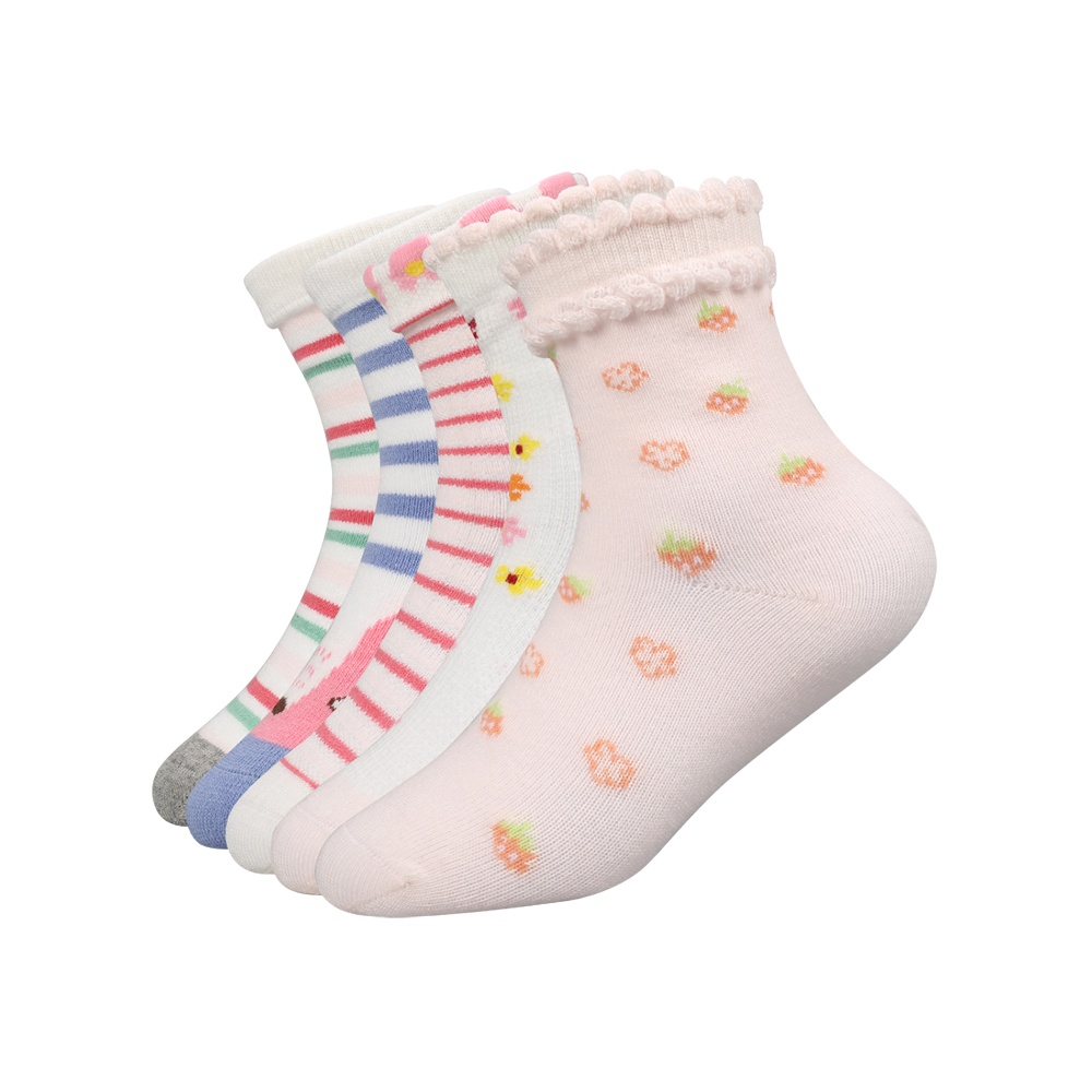 Calcetines de jacquard para niños con flores 3D multidiseño para niñas