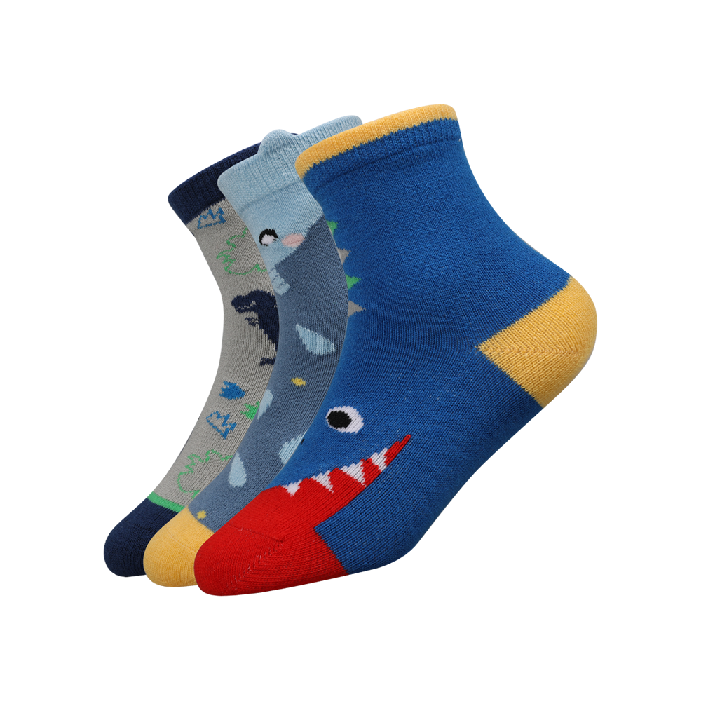 Calcetines de tubo de estilo diansor con diseño de jacquard rico en algodón de moda para niños con orejas 3d en el ribete