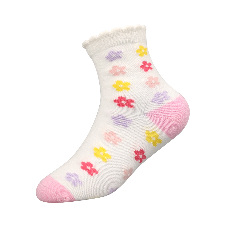 Calcetines multicolores con flores en 3D para niñas