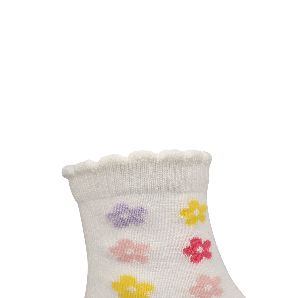 Calcetines multicolores con flores en 3D para niñas