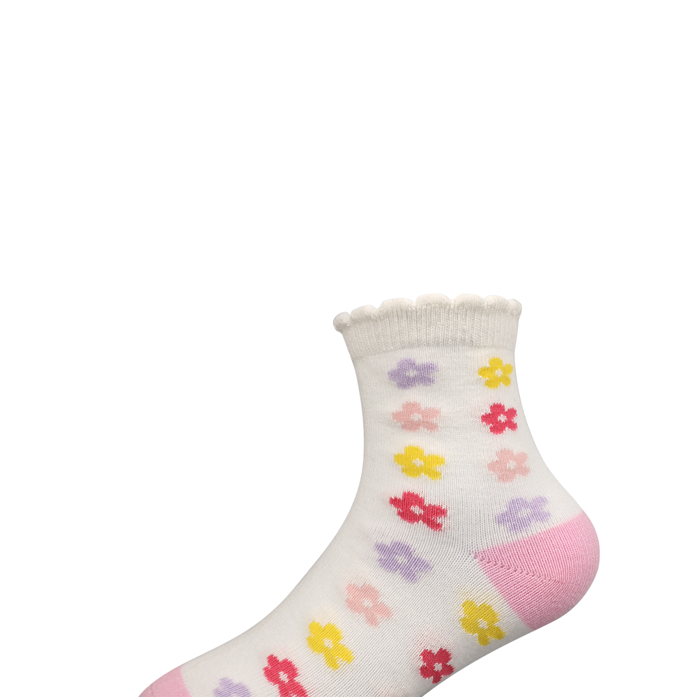 Calcetines multicolores con flores en 3D para niñas