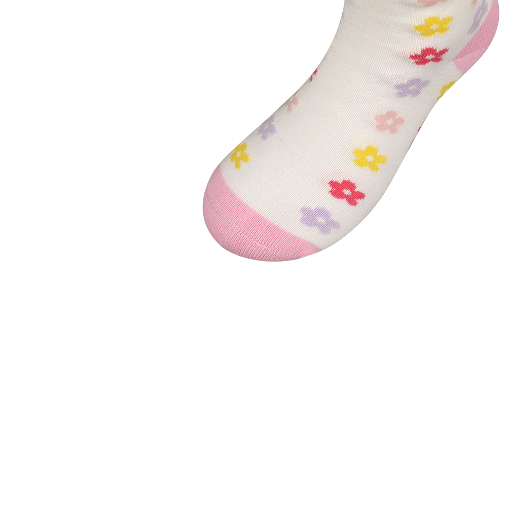 Calcetines multicolores con flores en 3D para niñas