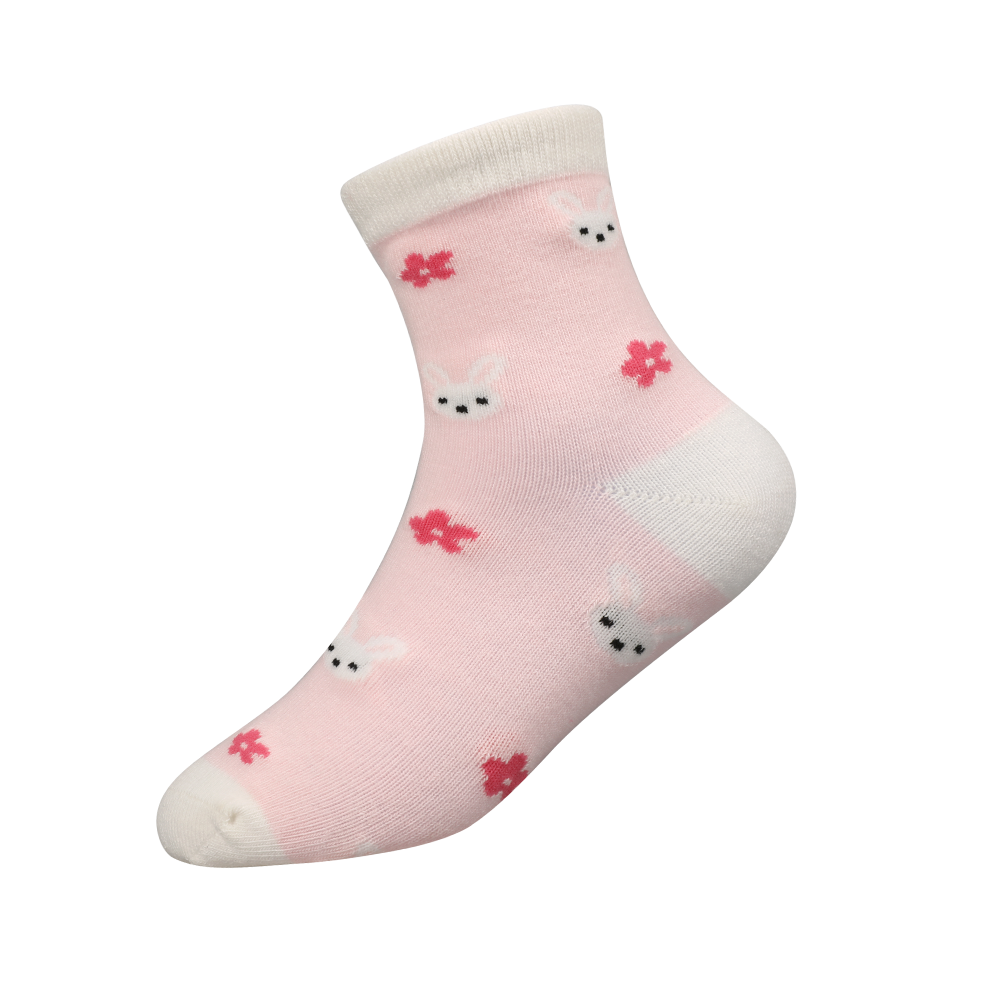 Calcetines multicolores con flores en 3D para niñas