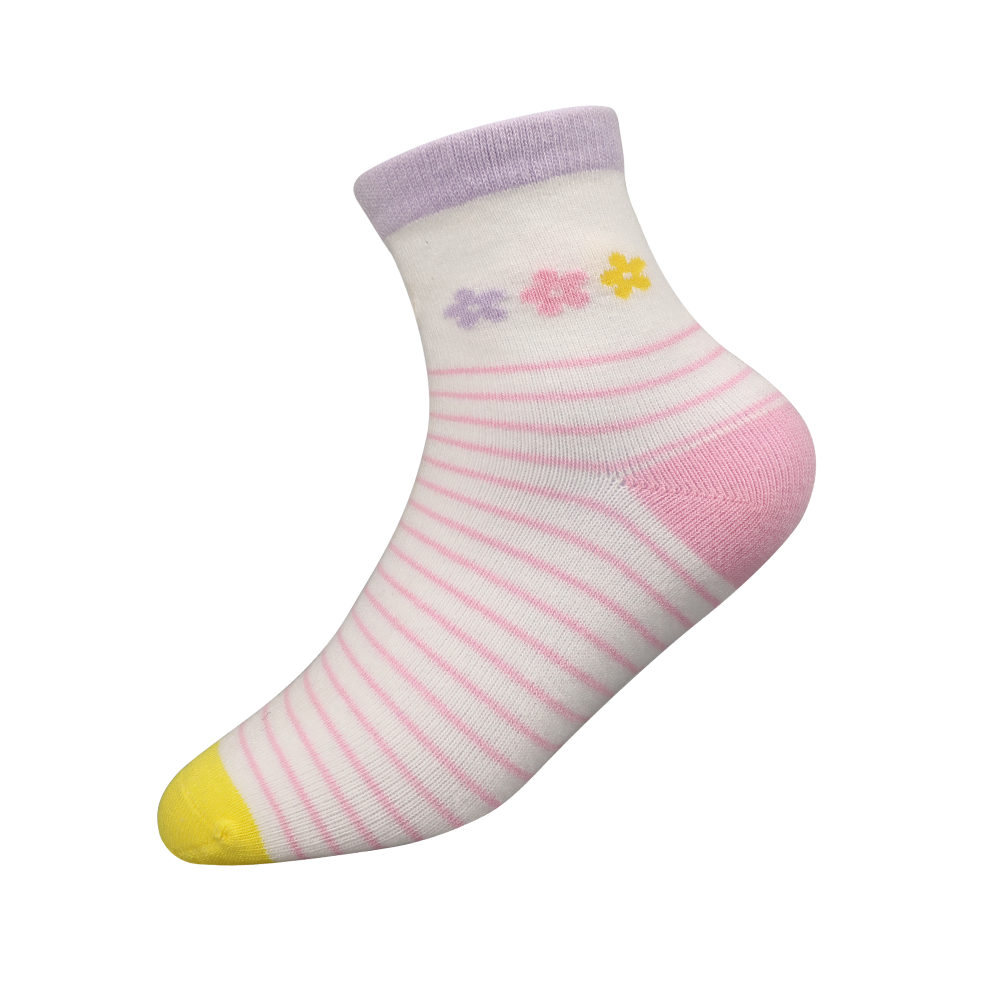 Calcetines multicolores con flores en 3D para niñas