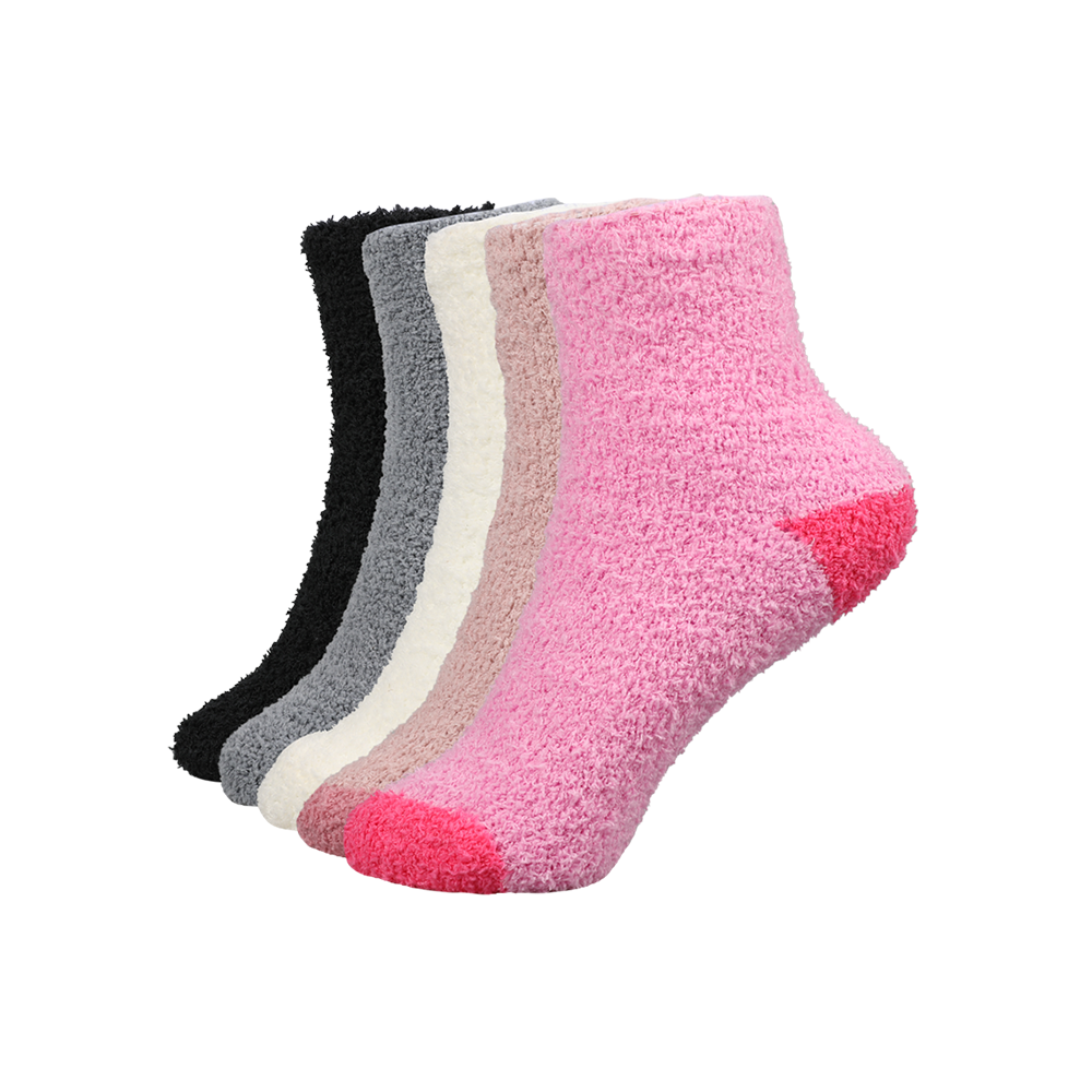 Calcetines de invierno para dormir de colores personalizados, calcetines borrosos suaves, acogedores, gruesos y esponjosos para mujer