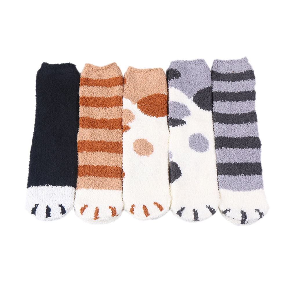 Calcetines acogedores de invierno con diseño de gato OEM, calcetines de mujer para invierno