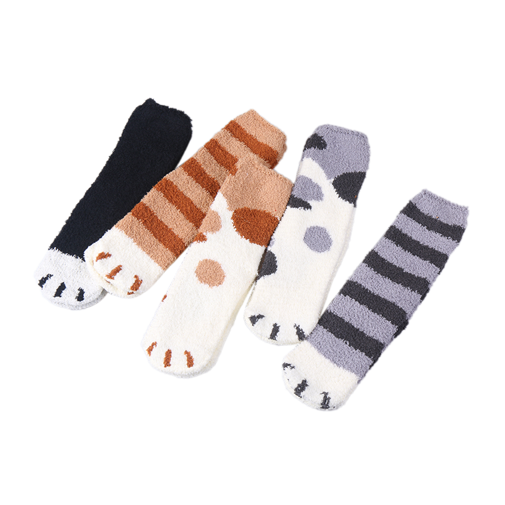 Calcetines acogedores de invierno con diseño de gato OEM, calcetines de mujer para invierno