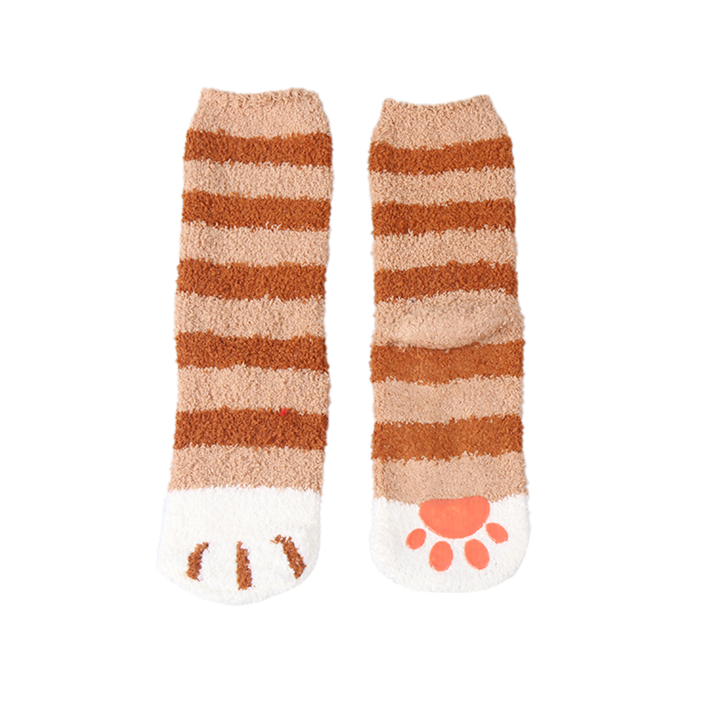 Calcetines acogedores de invierno con diseño de gato OEM, calcetines de mujer para invierno