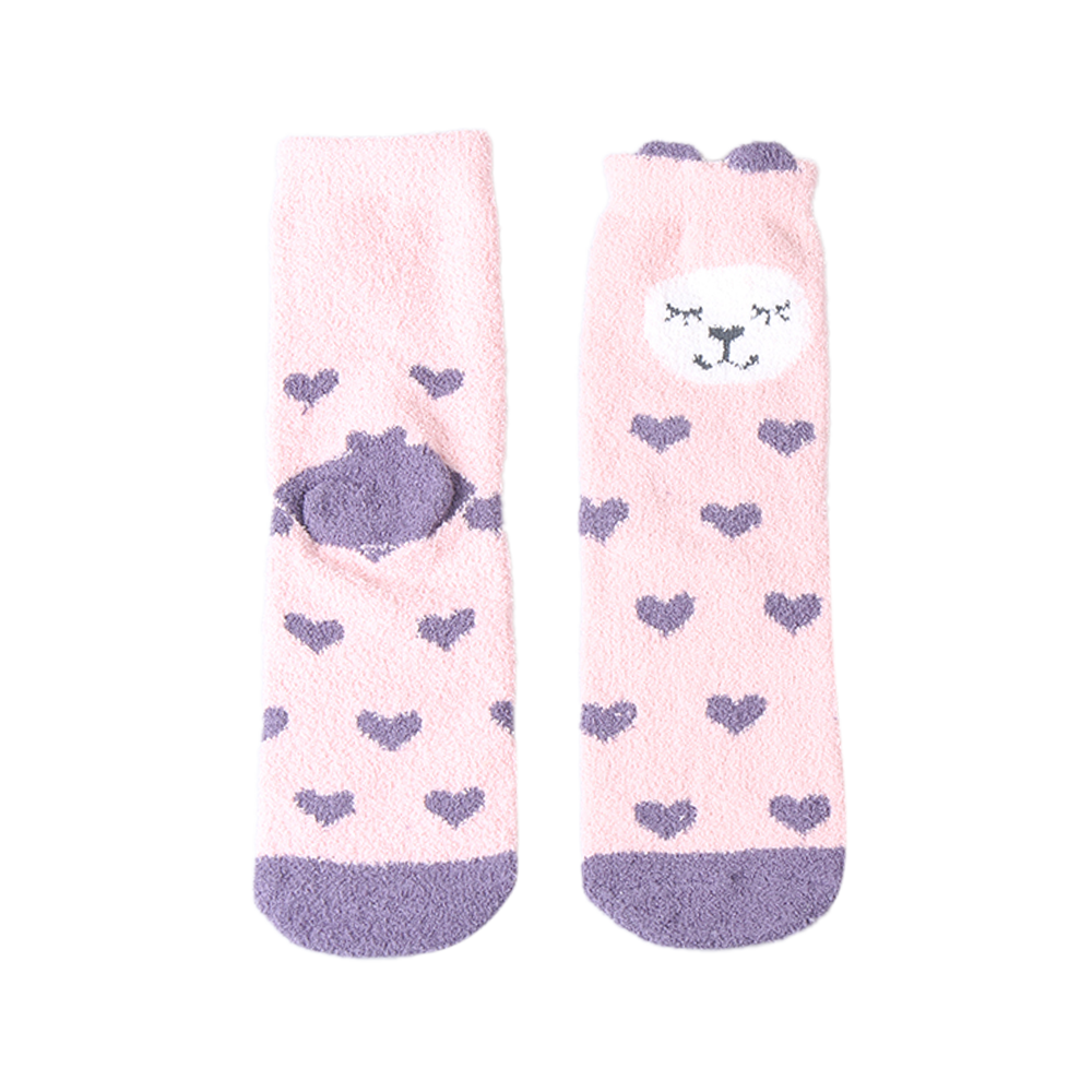 Calcetines acogedores para mujer, calcetines cálidos con orejas 3D de patrón personalizado, calcetines mullidos de invierno para mujer