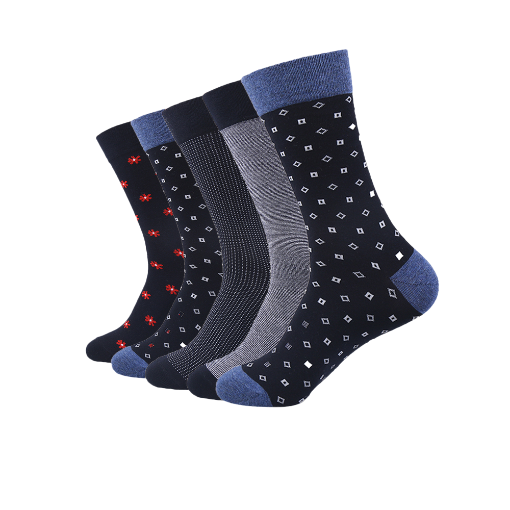 Man business custom knitted crew dress socks private your label oem designer custom design own logo