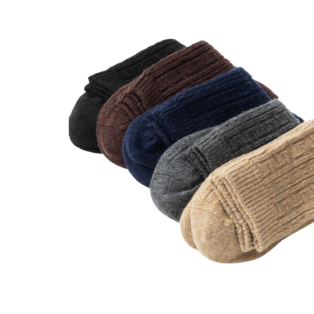 Men and women warm wool socks thickened fleece towel socks solid color wool socks