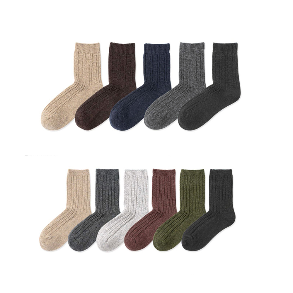 Men and women warm wool socks thickened fleece towel socks solid color wool socks