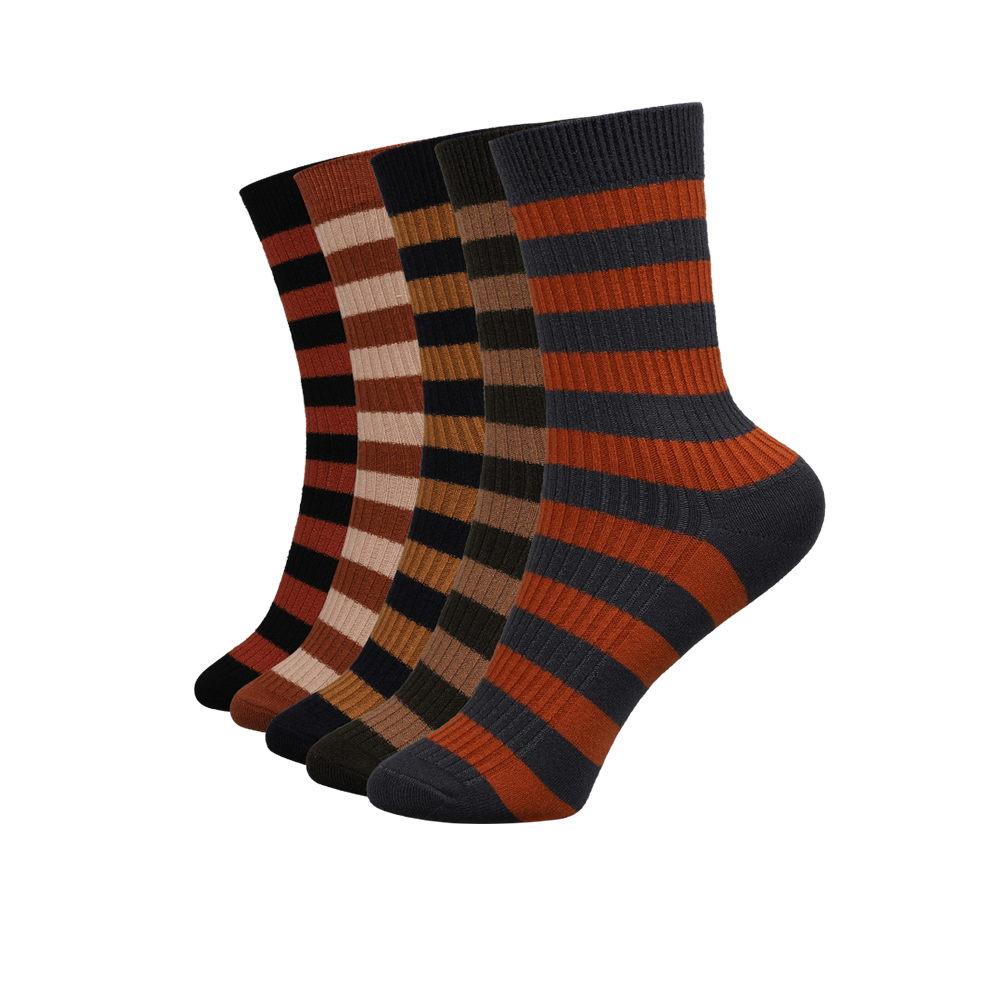 Full cotton jacquard dress socks colorful stripe  uniex crew socks