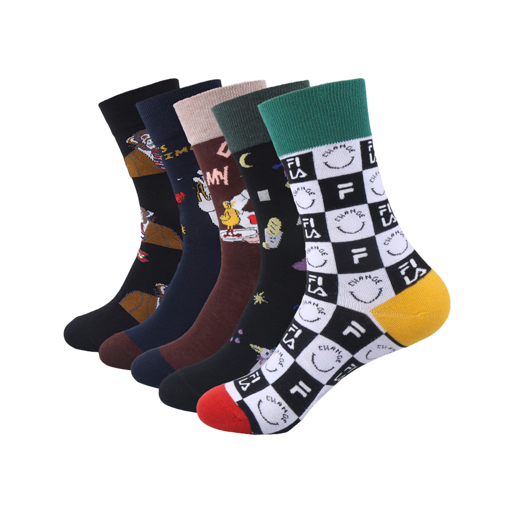 Calcetines divertidos personalizados de buena calidad para hombres, calcetines alegres de algodón unisex coloridos para mujeres