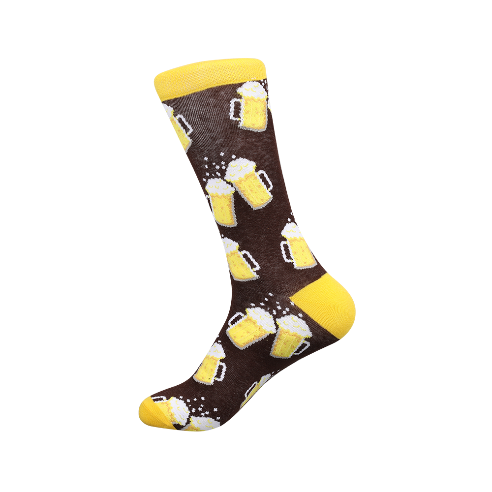 Wholesale custom socks design logo high quality fashion colorful funny happy crew cotton men designer socks