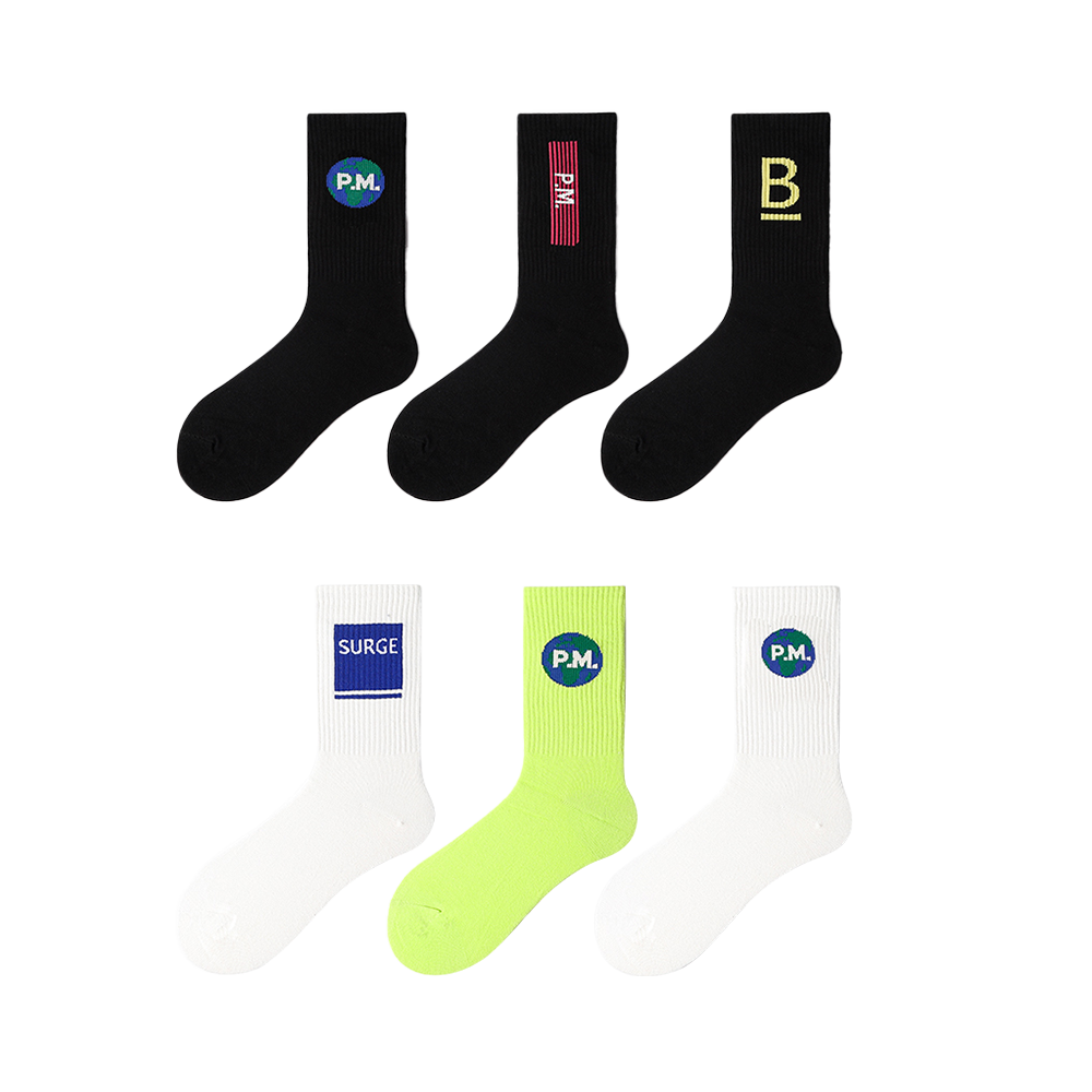 6 colors styles tube seamless high rib walking socks