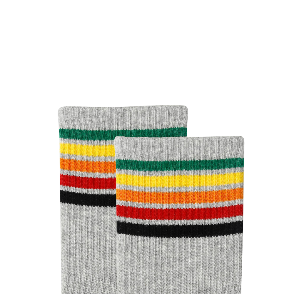 Rainbow tube seamless high rib walking socks